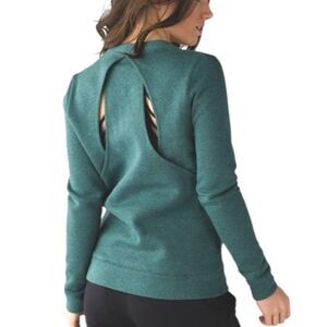 Lululemon Women's & Go Endeavor Pullover Sweatshirt Heathered Deep Green Size 4